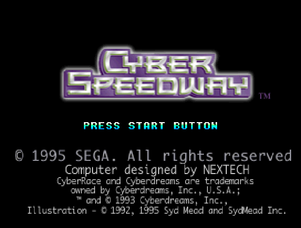 Cyber Speedway Title Screen